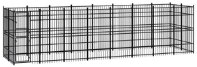 vidaXL Hondenkennel 14,75 m² staal