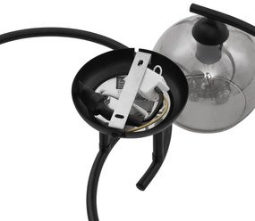Moderne plafondlamp zwart met smoke glas 4-lichts - Alanis