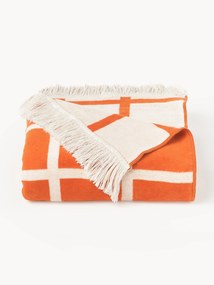 Geruite zachte katoenen plaid Edison met franjes