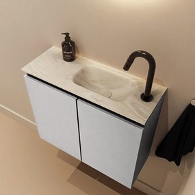 Mondiaz Ture DLux toiletmeubel 60cm plata met wastafel ostra rechts met kraangat