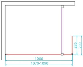 van Rijn ST01 inloopdouche 110x200cm met 30cm vaste wand chroom