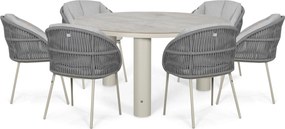Tuinset Ronde Tuintafel 6 personen 150 cm Rope Zand/Beige  Santika Furniture Santika