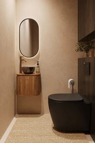 Livli Estrela toiletmeubel links 40cm ribbelfront met Dark Emperador waskom