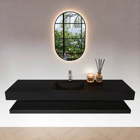 Zaro Alan badmeubel 170cm met planchet urban en vrijhangende wastafel cloud midden 1 kraangat urban