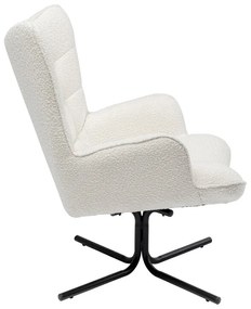 Kare Design Oscar Draaibare Fauteuil Boucle Creme Met Hoge Rug