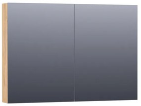 Saniclass Dual Spiegelkast - 100x70x15cm - 2 links- rechtsdraaiende spiegeldeur - MFC - nomad 7195