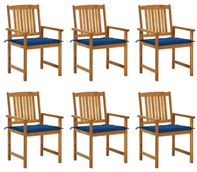 vidaXL Tuinstoelen 6 st met kussens massief acaciahout