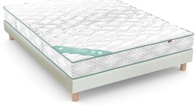 Set van matras voor gevoelige rug, 672 veren, stevig, zacht ligcomfort + bedbodem