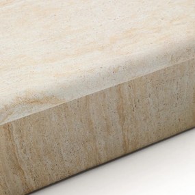 Kave Home Drasi Design Salontafel Beige Cement Travertin - 140 X 70cm.