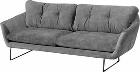 3 zitsbank - Kuddar - velours Adore grijs 180
