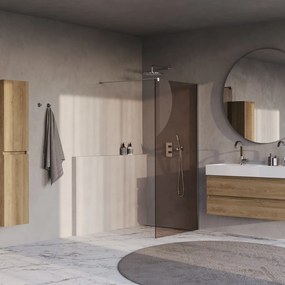 Brauer Oblivion inloopdouche bronsglas 90cm chroom