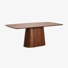 Rechthoekige Houten Eettafel (200x100 Cm) Aura Walnootfineer & Walnootfineer - Sklum