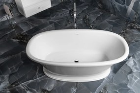 Polysan Velia vrijstaand bad wit mineraalmarmer 165x85cm