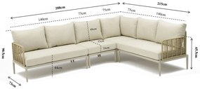 Hoek loungeset 5 personen Aluminium/wicker Taupe  Coco Ibiza