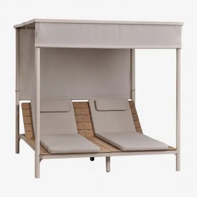 Reclameerbare Balinese Bed Van Acaciahout En Staal Sirka Moka Bruin - Sklum