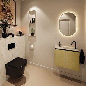 Mondiaz Ture DLux toiletmeubel 60cm oro met wastafel ostra rechts met kraangat