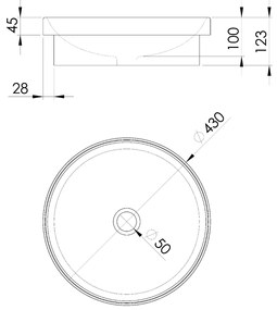 Sapho inbouw waskom 43cm wit