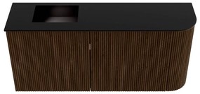 Mondiaz Joya 90cm toiletmeubel ronding rechts walnut met wastafel faye links 1 kraangat urban