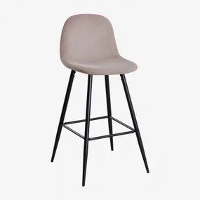 Set Van 2 Hoge Krukken Van Glamm-fluweel Zwart & Grijs – Taupe & ↑75 Cm - Sklum