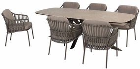 4 Seasons Outdoor Capalbio tuinset terre met Prado tafel met keramisch blad 240 cm Tuinset   bruin weerbestendig