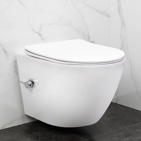 Hangende toilet REA Carlo Lux Rimless met bidetfunctie