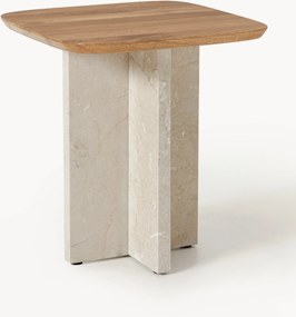 Bijzettafel Naida van eikenhout en marmer
