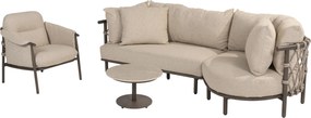 Ezra chaise longue organische loungeset 4 delig keramiek terre 4 Seasons Outdoor