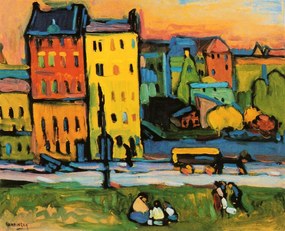 Kunstreproductie Houses in Munich (1908), Wassily Kandinsky