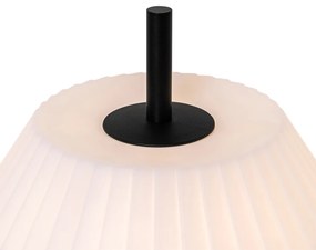 Moderne buiten tafellamp zwart met witte kap IP44 - Robbert Modern E27 IP44 Buitenverlichting rond