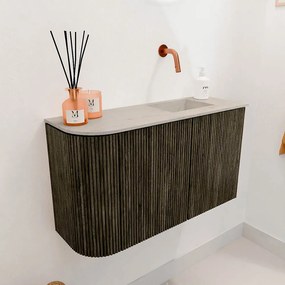 Mondiaz Joya DLux 70cm toiletmeubel ronding links shadow met wastafel faye rechts zonder kraangat opalo