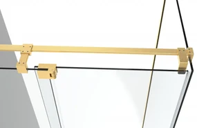 Van Rijn ST08 hoekcabine met draaideur helder glas 130x140cm messing