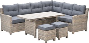 Garden Impressions Alaska lounge dining set 5-delig rechts - vintage willow - light teak vironwood