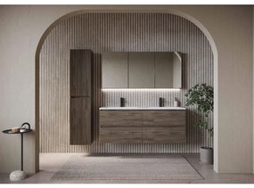 HR badmeubelen Hoge Kast - 35x35x170cm - 3D-front - 2 deuren - linksdraaiend - greeploos - french oak 75105602063
