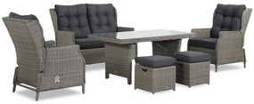 Loungeset 6 personen Wicker Grijs  Garden Collections New Castle