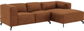 Goossens Bank Calvin cognac, micro leer, 2-zits, modern design