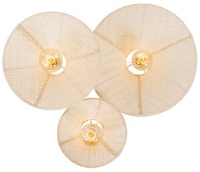 Design plafondlamp wit met stof 3-lichts - Jane