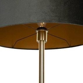 Vloerlamp messing met ovale velours kap groen 50cm - Simplo Modern, Klassiek / Antiek E27 Binnenverlichting Lamp