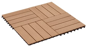 vidaXL Terrastegels 30x30 cm 1 m² HKC teakkleur 11 st
