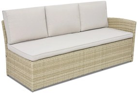 Hoekbank element met één rugleuning kunststof rotan Monaco Garden Point beige