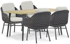 Tuinset 4 personen 180 cm Aluminium/wicker Grijs Santika Furniture Santika