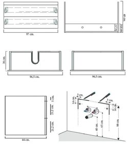 Sanicare Q6 badkamermeubel met 2 laden 100 cm hoogglans wit