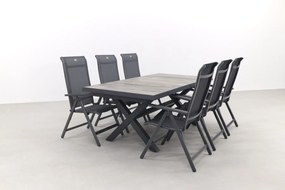 Hartman Milaan/Ottowa 205-265x100 cm. - 7-delige verstelbare tuinset