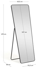Kave Home Nyah Staande Passpiegel Zwart - 63.5x170cm