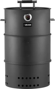 VEVOR rookoven, 470 mm, houtskoolgrill, barbecue rookoven, gecoat stalen grillvat met 2 grillroosters, 1 ophangstang, 6 haken en thermometer, ideaal voor feestjes, tuin en terras
