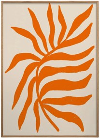 Ingelijste digitale print Orange Silhouette Textured Branch