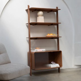 Zuiver Rise Walnut Design Wandkast Met Planken Walnoot - 90x35x180cm.