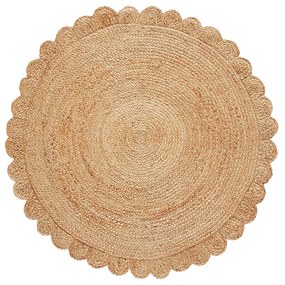 Rond vloerkleed in jute, bloemvorm, Aftas