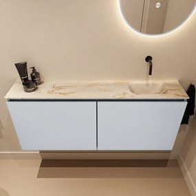 Mondiaz Ture DLux toiletmeubel 120cm clay met wastafel frappe rechts zonder kraangat