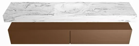 Mondiaz Alan DLux badmeubel 200cm rust 2 lades met wastafel glace midden 1 kraangat