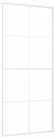 vidaXL Schuifdeur 90x205 cm ESG-glas en aluminium wit